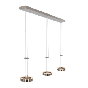 Lustra tip pendul Audris, LED, 6 lumini, metal, argintiu, 10 x 120 x 90-150 cm