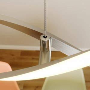 Lustra tip pendul Auron, LED, metal/PMMA, argintiu/alb, 107 x 180 cm - Img 4