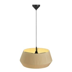 Lustra tip pendul Dicte, metal/bumbac, bej/negru, 53 x 29 x 200 cm