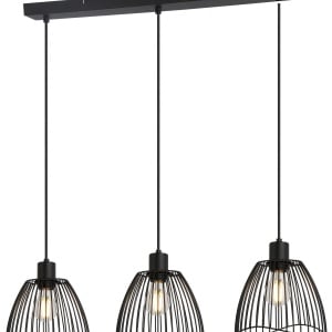 Lustra tip pendul Eliot, 3 lumini, metal, negru, 80 x 20 x 120 cm