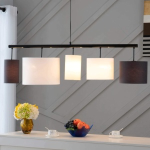 Lustra tip pendul Kamia, metal, negru, 144 x 36 cm