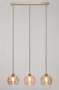 Lustra tip pendul Nasp, metal/sticla, maro, 70 x 150 x 20 cm, 25w - Img 3
