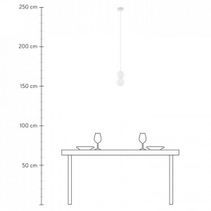 Lustra tip pendul Zero, ipsos/sticla, alb, 10 x 20 x 120 cm - Img 5
