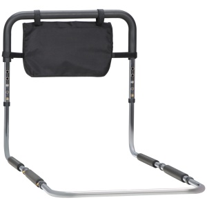 Maner reglabil pentru pat, otel/EVA, argintiu/gri, 87 x 51,5 x 45-55 cm