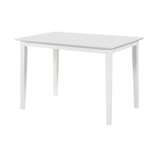 Masa bucatarie si dining Drimus Bali, blat MDF, picioare lemn, dreptunghiulara, 112x72x74 cm, alb - Img 2