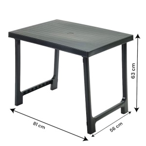 Masa de gradina dreptunghiulara, Progarden, NIK, Polipropilena, Antracit, 81x56x63 cm, Resigilat, Grad B - Img 3