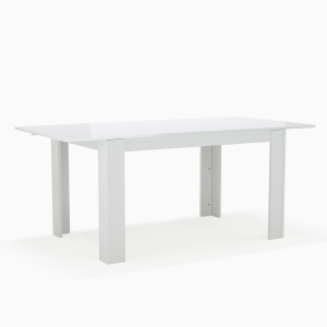 Masa dining extensibila 136/186 cm alb lucios Nell - Img 3