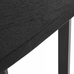 Masă ovală Luca, lemn/metal, neagra, 240 x 75 x 100 cm - Img 3