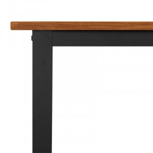 Masa pentru gradina Latitude Run, lemn masiv de salcam/metal, maro/negru, 160 x 80 x 75 cm