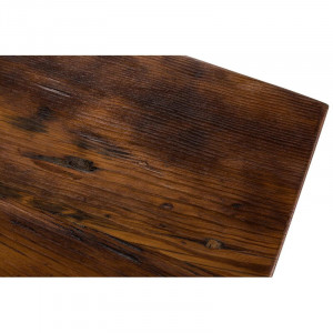Masa Perlman, lemn masiv, maro/negru, 140 x 90 x 76 cm - Img 4