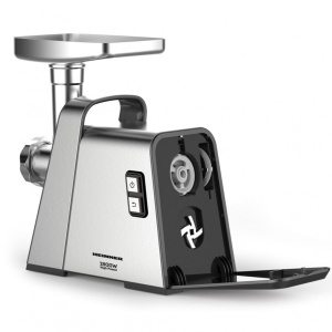 Masina de tocat Heinner MG-Y1800X, Putere 1800W, Functie reverse, 3 site de taiere, Accesoriu de rosii si carnati, Argintiu - Img 2