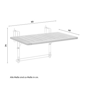 Masuta de balcon Akazie, 60x40x34 - Img 4