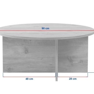 Masuta de cafea 90x90x40 cm, PAL 18mm, finisaj travertin, design modern - Verificat A · Re-Bloom - Img 5