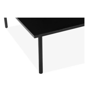 Masuta de cafea Annelise, metal/MDF, negru, 100 x 100 x 37,5 cm