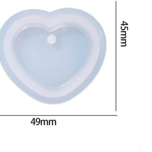 Matrita pentru rasina epoxidica Rigwarl, model inima, silicon, alb, 49 x 45 mm