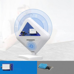 Mini termo-higrometru digital Dienmern, ecran LCD, plastic, alb