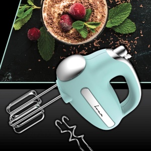 Mixer de mana Fram FHM-3005GR, Putere 300W, 5 Viteze + Turbo, Teluri si carlige inox, Verde - Img 4
