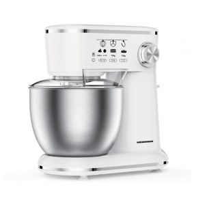 Mixer planetar Heinner HPM-1000WHCH, RESIGILAT (ca nou), 1 AN GARANTIE, 1000w, bol inox 5l, 10 viteze, accesorii tel, carlig framantare, paleta, capac transparent protectie, Alb - Img 2