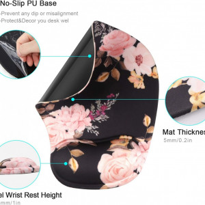 Mouse pad ergonomic cu suport gel pentru incheietura mainii iCasso, piele PU, multicolor, 20 x 23 cm - Img 5