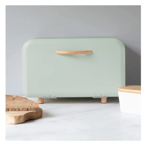 Navaris cutie paine metal/lemn, 35.2x23.5x23 cm, deschidere frontala, curatare manuala, verde deschis - Verificat A · Re-Bloom - Img 5