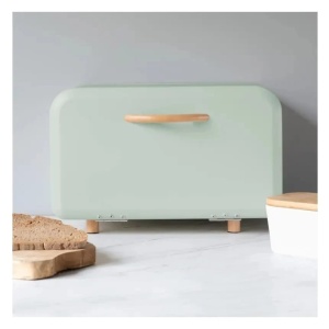 Navaris cutie paine metal/lemn, 35.2x23.5x23 cm, deschidere frontala, curatare manuala, verde deschis - Verificat A · Re-Bloom - Img 2