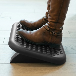 Navaris suport ergonomic picioare birou, plastic, 44.8x33.5 cm, inclinare reglabila 0-15°, butoane masaj, picioare cauciuc anti-alunecare, negru - Verificat A · Re-Bloom - Img 2