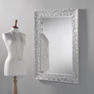 Oglindă Accent, cadru lemn alb/ argintiu, 94,5 x 69 cm - Img 2