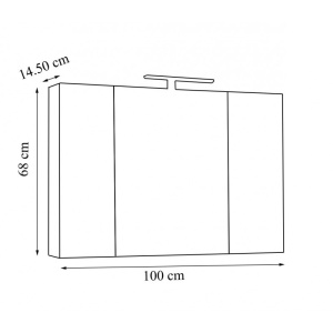 Oglinda baie cu dulap Celine, 100x14.5x68 cm - Img 4
