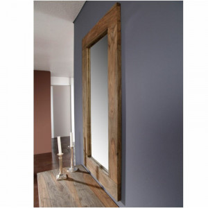 Oglinda de perete Nature, lemn, maro, 115 x 60 x 3 cm - Img 2