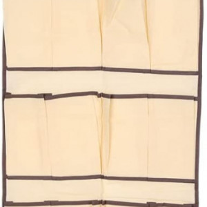 Organizator pentru imbracaminte/incaltaminte Sourcing Map, textil, bej/maro, 136 x 48 cm