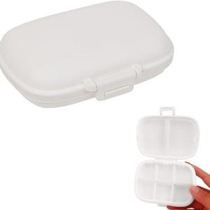 Organizator pentru medicamente TMRBBesty, plastic, alb, 11 x 8,5 x 3 cm