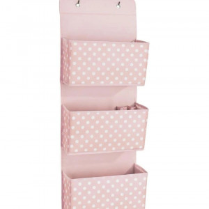 Organizator suspendat mDesign, textil, alb/roz, 91 x 13 x 11,4 cm