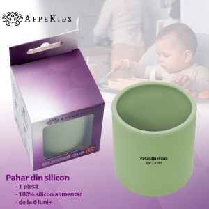 Pahar din silicon, AppeKids - Raw Green - Img 2