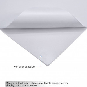 Panou din spuma EVA Sourcing Map, suport autoadeziv, alb, 30 x 200 cm, 4 mm grosime - Img 4