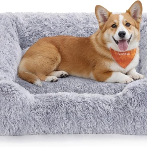 Pat pentru caini Feandrea, polipropilena/poliester, gri, 91 x 68 x 18 cm, Resigilat, Grad A - Img 1