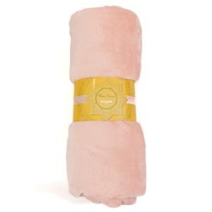 Patura Ella Home, calduroasa si moale, Poliester, Roz, 170x130cm