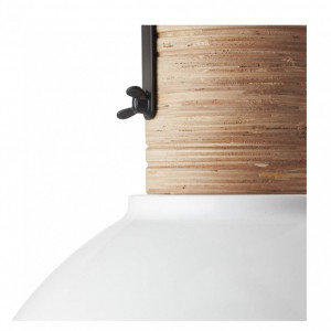 Pendul Barrow fier/material pe baza de lemn, 1 bec, alb-negru, 230 V - Img 2