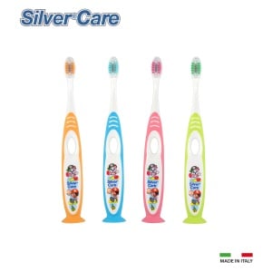 Periuta dinti Silver Care Kids perii Moi Copii +3 ani cap Argint, ventuza fixare - Img 2