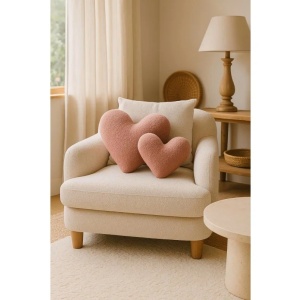 Perna decorativa in forma de inima, poliester/silicon, 42x45 cm, roz - Verificat A · Re-Bloom - Img 2