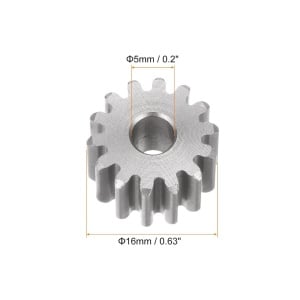 Pinion Sourcing Map, otel inoxidabil, argintiu, 16 x 10 mm