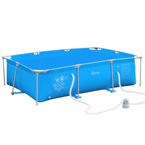 Piscina pentru adulti Re-Bloom, PVC 1000D/otel, 252x152x65 cm, pompa 20W inclusa, cablu 2.2m, certificata CE, albastra - Verificat A · Re-Bloom
