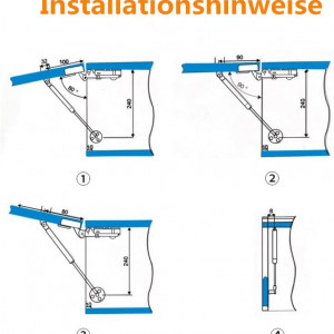 Piston cu gaz pentru mobilier Vencede, otel inoxidabil, argintiu, 0-90 mm