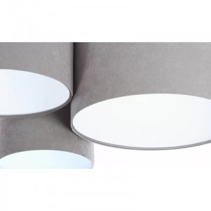 Plafoniera Corinne, 3 lumini, metal/textil, gri deschis/alb, 91 x 72,1 x 25 cm
