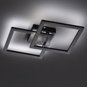 Plafoniera Elle, LED, plastic/metal, neagra, 34 x 7 x 34 cm - Img 2