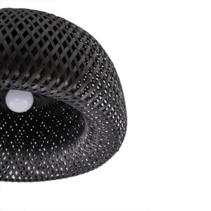 Plafoniera Linbdby Eksil, din ratan sintetic negru, soclu E27 , diametru 46.5cm, LINDBY - Img 3