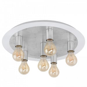 Plafoniera Passano, metal, alb/argintie, 6 x 22 cm, 4w