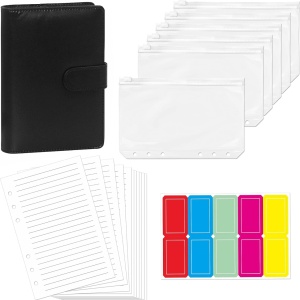 Planificator de buget cu accesorii si etichete Vantasii, hartie/plastic/piele PU, multicolor, 19 x 13,2 cm