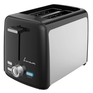 Prajitor de paine Fram FTP-8007SSBK, Putere 800W, 2 felii, 7 niveluri rumenire, Negru/Argintiu - Img 1