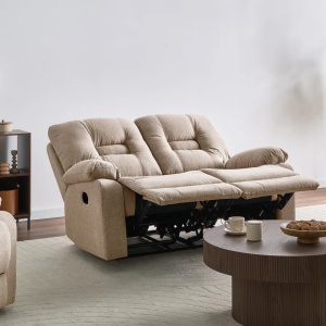 Produs Resigilat Canapea extensibila 2 locuri Re-Bloom Bergen, textil/placaj/fier, 149x72x101 cm, spuma 22cm, extensie manuala, 150 kg/persoana, bej - Verificat A - Img 3