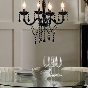 Produs Resigilat Candelabru Re-Bloom Kalang, fier, 50x50x135 cm, 4 lumini E14 max 40W, IP20, cablu 84 cm, negru - Verificat A - Img 2